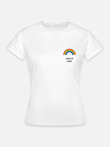 love is love lgbt rainbow - Frauen T-Shirt - Weiß