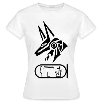 Gott Anubis (schwarz) - Frauen T-Shirt - Weiß - Vorne - AI Model Female 172 dark (172cm)