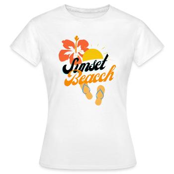sunset beach - T-shirt Femme - blanc - Devant - AI Model Female 172 dark (172cm)