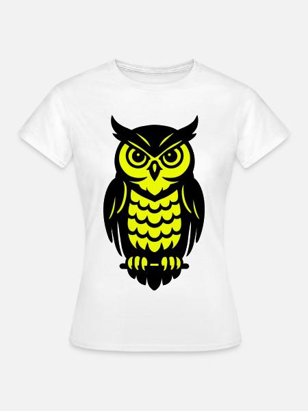 Pop Art Eulen Design - Frauen T-Shirt - Weiß