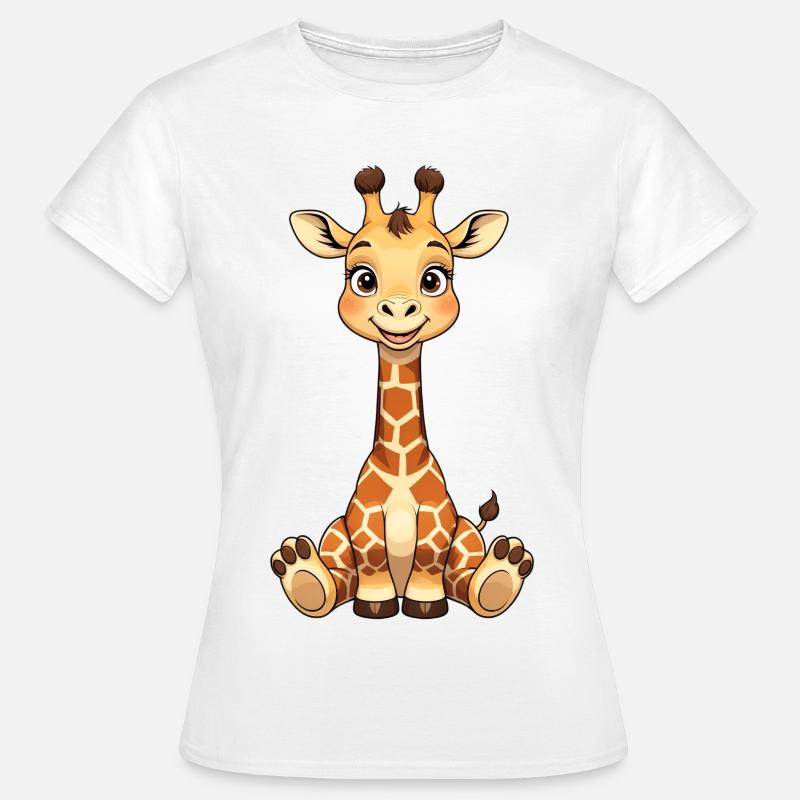 Sonrisa de jirafa cariñosa - Camiseta mujer - blanco