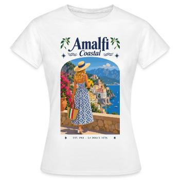 Amalfi Coastal Vue: Robe estivale - T-shirt Femme - blanc - Devant - AI Model Female 172 dark (172cm)