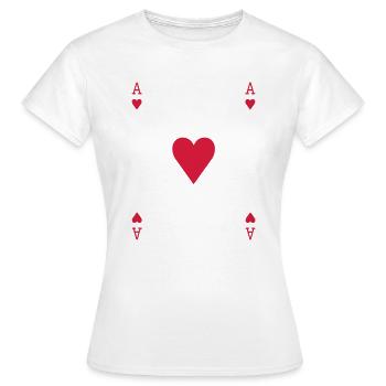 As de corazones - Women's T-Shirt - white - Front - AI Model Female 172 dark (172cm)