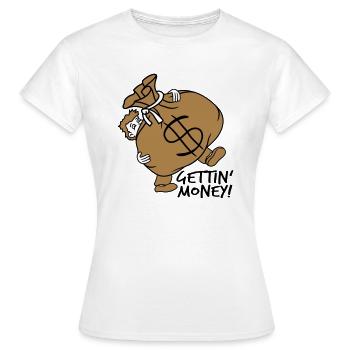 gettin money tragen schwer dollar symbol zeichen g - Frauen T-Shirt - Weiß - Vorne - AI Model Female 172 dark (172cm)