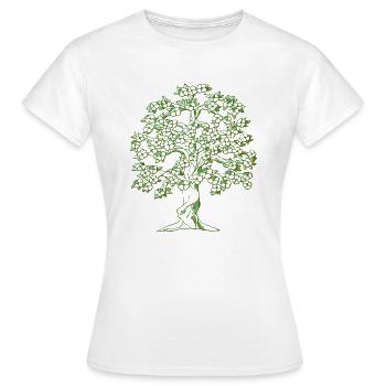 Tree drawing - Women's T-Shirt - white - Front - AI Model Female 172 dark (172cm)