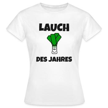 Lauch des Jahres | Muskelmann - Frauen T-Shirt - Weiß - Vorne - AI Model Female 172 dark (172cm)