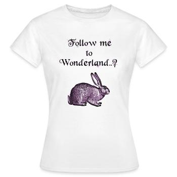 Suivez-moi au pays des merveilles ..? - T-shirt Femme - blanc - Devant - AI Model Female 172 dark (172cm)