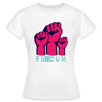 Journée de la liberté des droits de l’homme Poing levé - T-shirt Femme - blanc - Devant - AI Model Female 172 dark (172cm)