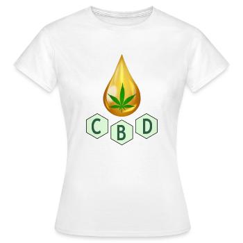 Huile de CBD - T-shirt Femme - blanc - Devant - AI Model Female 172 dark (172cm)