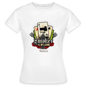 Smoker is my Game - Women's T-Shirt - white - Front - AI Model Female 172 dark (172cm)