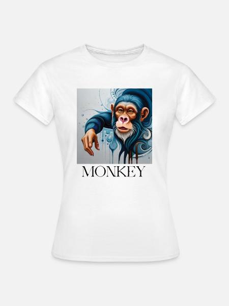 MONKEY - Frauen T-Shirt - Weiß