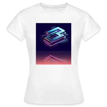Éclat Néon Géométrique - T-shirt Femme - blanc - Devant - AI Model Female 172 dark (172cm)