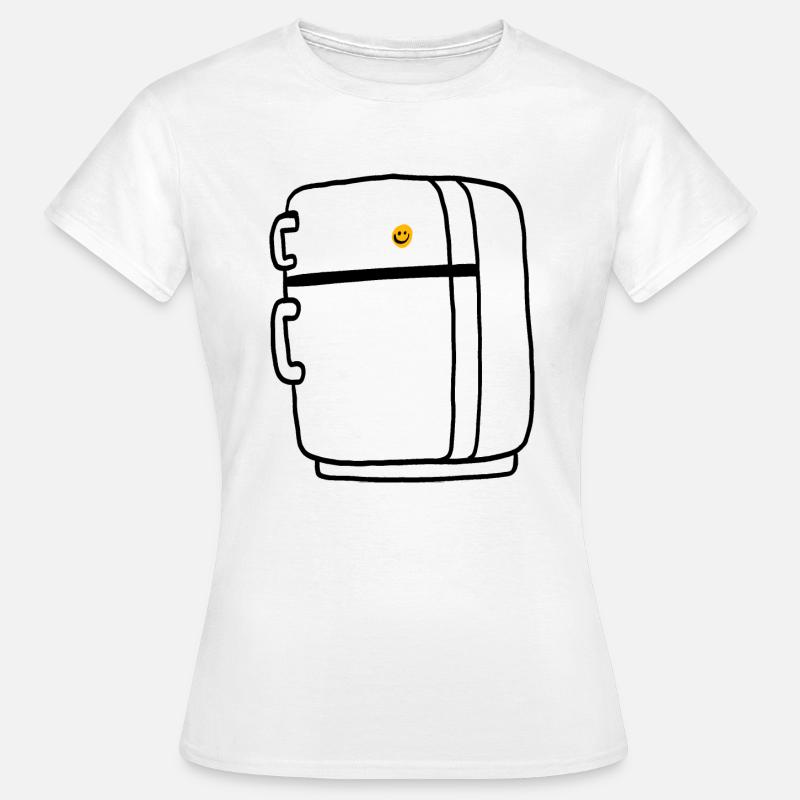 Fridge with smiley comic - Women's T-Shirt - white