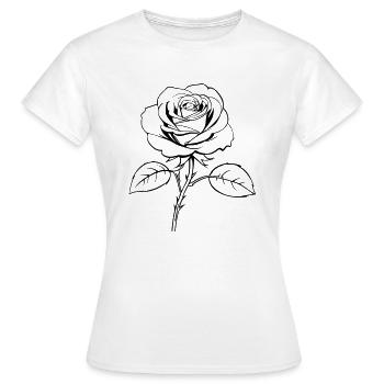 Contours de rose - T-shirt Femme - blanc - Devant - AI Model Female 172 dark (172cm)