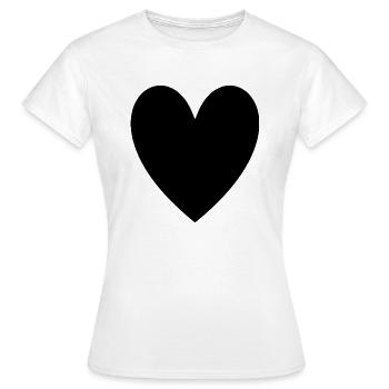 Herz schwarz - Frauen T-Shirt - Weiß - Vorne - AI Model Female 172 dark (172cm)
