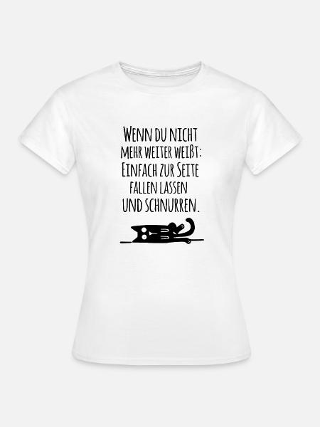 Katze schnurren - Frauen T-Shirt - Weiß