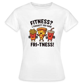 Ironisches Essen - Frauen T-Shirt - Weiß - Vorne - AI Model Female 172 dark (172cm)
