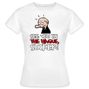 Rendez-vous à La Haye, meunier ! - T-shirt Femme - blanc - Devant - AI Model Female 172 dark (172cm)