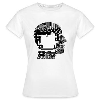 Kopf aus Schaltkreisen - Frauen T-Shirt - Weiß - Vorne - AI Model Female 172 dark (172cm)