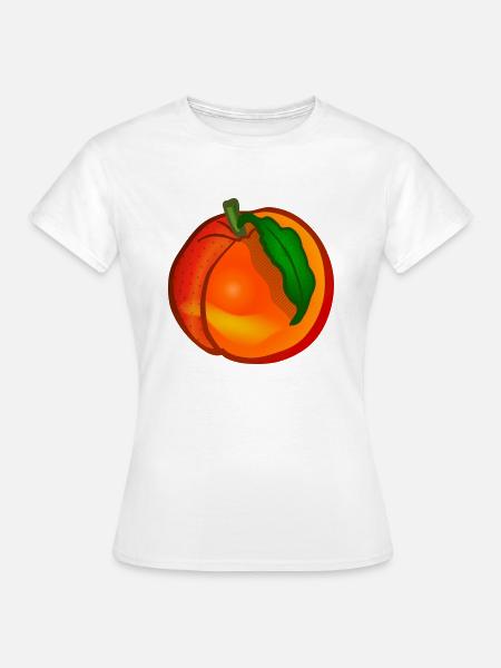 Pfirsich - Frauen T-Shirt - Weiß