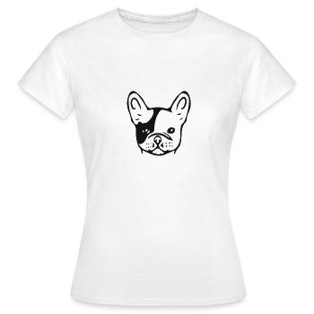 French bulldog - Women's T-Shirt - white - Front - AI Model Female 172 dark (172cm)