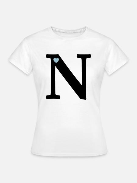 Letra N Letra Inicial - Camiseta mujer - blanco