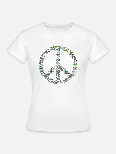 hug me - peace - Frauen T-Shirt - Weiß