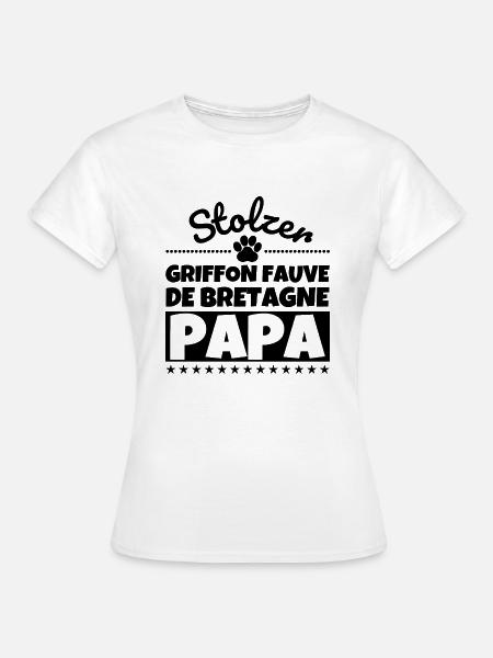 Griffon Fauve de Bretagne lustig Herrchen Hund - Frauen T-Shirt - Weiß