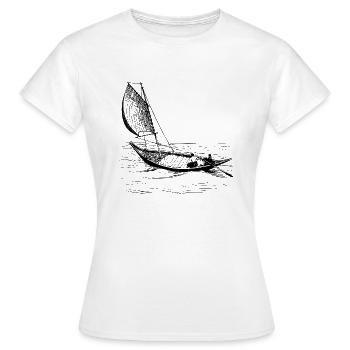 paddle boat sail boat ruderboot segelboot23 - Frauen T-Shirt - Weiß - Vorne - AI Model Female 172 dark (172cm)