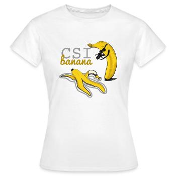 Bananen Kriminalität Hyäne - Frauen T-Shirt - Weiß - Vorne - AI Model Female 172 dark (172cm)
