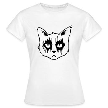 Black Metal Cat - T-shirt Femme - blanc - Devant - AI Model Female 172 dark (172cm)