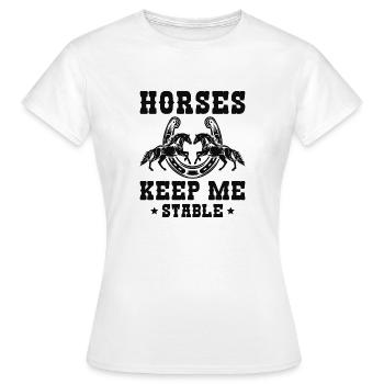 Horses Keep Me Stable - Women's T-Shirt - white - Front - AI Model Female 172 dark (172cm)
