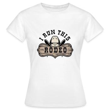 Je cours ce rodéo - T-shirt Femme - blanc - Devant - AI Model Female 172 dark (172cm)