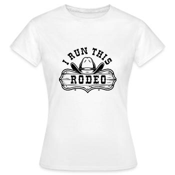 Je cours ce rodéo - T-shirt Femme - blanc - Devant - AI Model Female 172 dark (172cm)