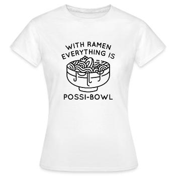 Avec Ramen Everything Is Possi-Bowl - T-shirt Femme - blanc - Devant - AI Model Female 172 dark (172cm)