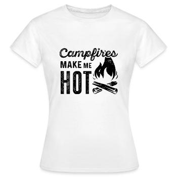 Lagerfeuer machen mich heiß - Frauen T-Shirt - Weiß - Vorne - AI Model Female 172 dark (172cm)