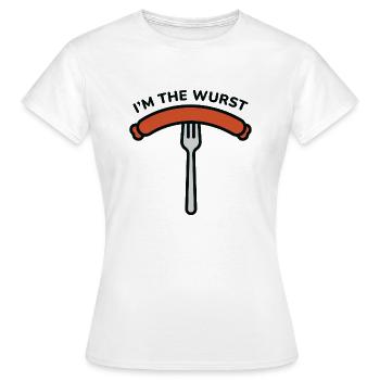 Ich bin die Wurst - Frauen T-Shirt - Weiß - Vorne - AI Model Female 172 dark (172cm)
