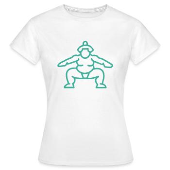 Sumo japonais turquoise - T-shirt Femme - blanc - Devant - AI Model Female 172 dark (172cm)