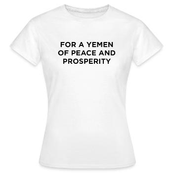Pour un Yémen de paix et de prospérité - T-shirt Femme - blanc - Devant - AI Model Female 172 dark (172cm)