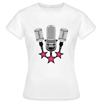 old microphone microphone 20063 - Women's T-Shirt - white - Front - AI Model Female 172 dark (172cm)