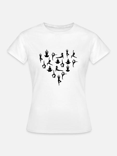 Yoga Herz Fitness Übungen - Frauen T-Shirt - Weiß