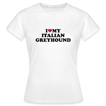 Italian Greyhound - T-shirt Femme - blanc - Devant - AI Model Female 172 dark (172cm)