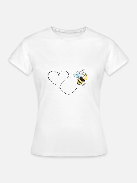 Biene Herz - Frauen T-Shirt - Weiß