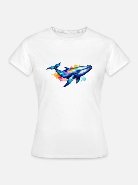 Wal, Walfisch,Graffiti, bunt, Malerei - Frauen T-Shirt - Weiß