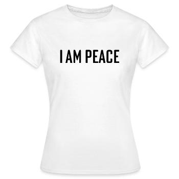 I AM PEACE - Women's T-Shirt - white - Front - AI Model Female 172 dark (172cm)