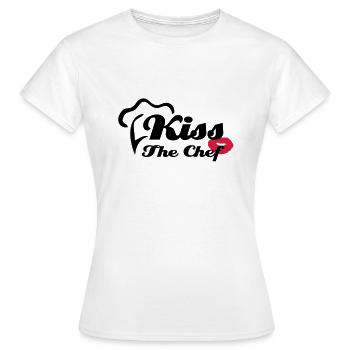Kiss The Chef - Frauen T-Shirt - Weiß - Vorne - AI Model Female 172 dark (172cm)