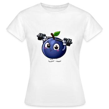 Exercising Blueberry - Women's T-Shirt - white - Front - AI Model Female 172 dark (172cm)
