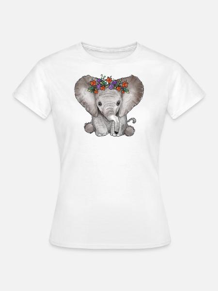 Baby Elephant - Frauen T-Shirt - Weiß