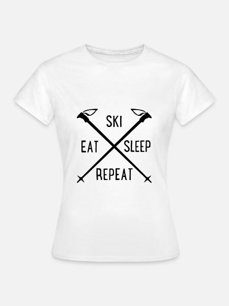 ski - Dame-T-shirt - hvid