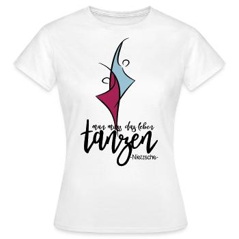 Il faut danser la vie Nietzsche joie de vivre - T-shirt Femme - blanc - Devant - AI Model Female 172 dark (172cm)